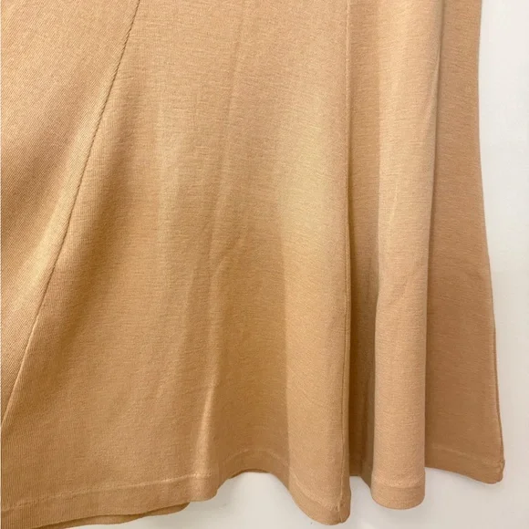 SELINA CANADA TAN 100% WOOL KNIT FLARED SKIRT ELASTIC WAIST - Picture 8 of 11